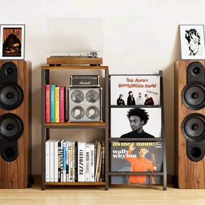 3-Tier Record Player Stand With Storage For 200 Albums, Turntable Stand & CD Shelf, End Table
