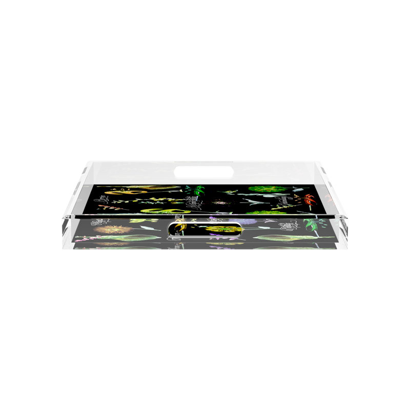 Dapper Square Decorative Tray, 15"W x 15"D x 2"H, Green