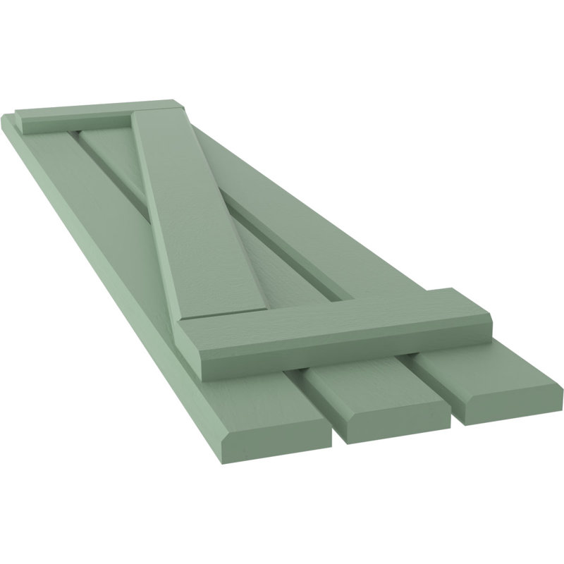 Volets de planche-n-lattes avec barre en Z (par paire) Americraft (2 lattes), Vert piste, 11 1/2", 45"