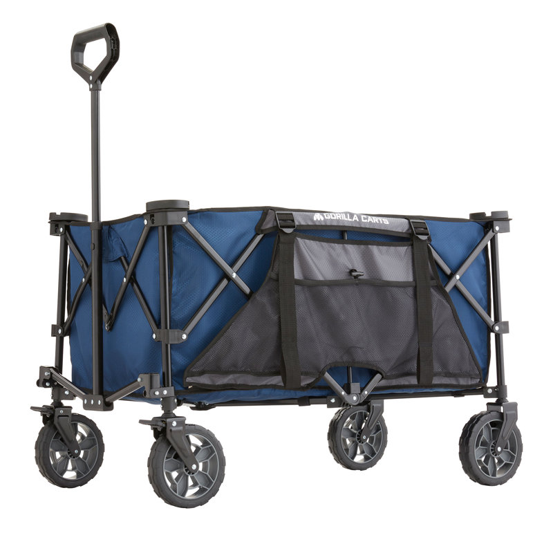 Chariot de plage pliable Gorilla Carts 7 cubes avec lit surdimensionné, noir, Noir, H 0,2 pi x l 2,1 pi x P 3,23 pi