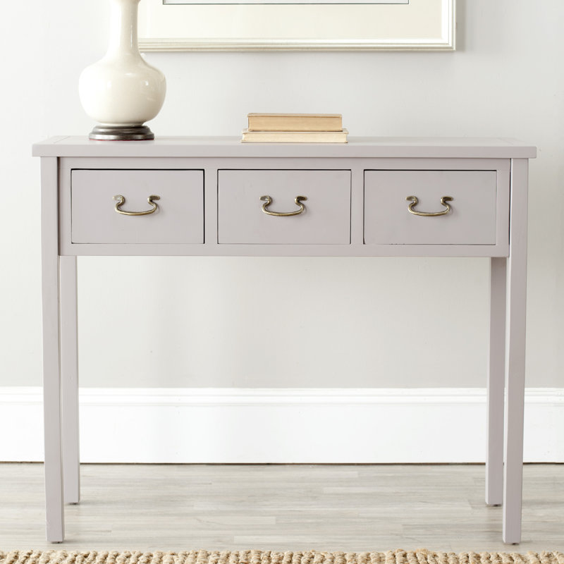 Behrendt 100.01cm Solid Wood Top Console Table, Grey