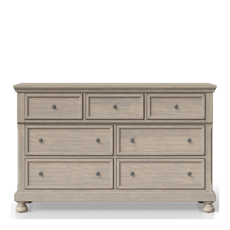 Commode sept tiroirs gris antique