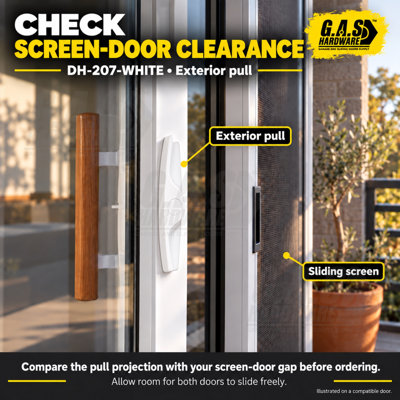 Mortise Style Reversible Sliding Patio Door Handle Set with Oak Wood Grip, 3-15/16" Hole Spacing