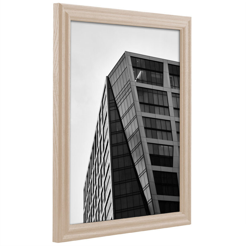 Cadre photo simple en bois biseauté, Blanc délavé, L 4 po x H 10 po