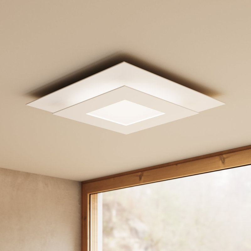 Offset Glass LED Flush Mount, 3000K