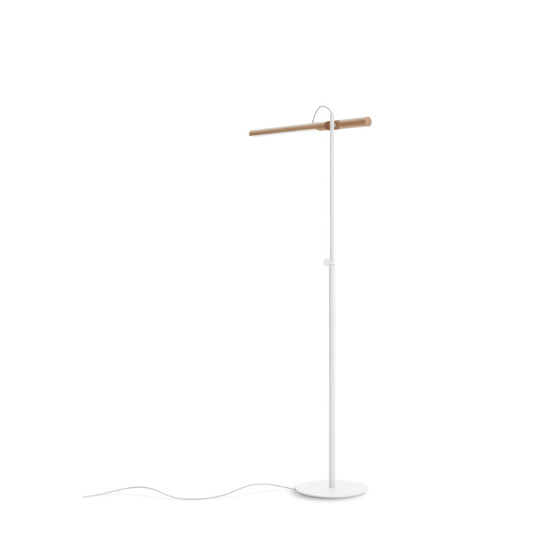 Type A LED Task Floor Lamp, White Oak, White