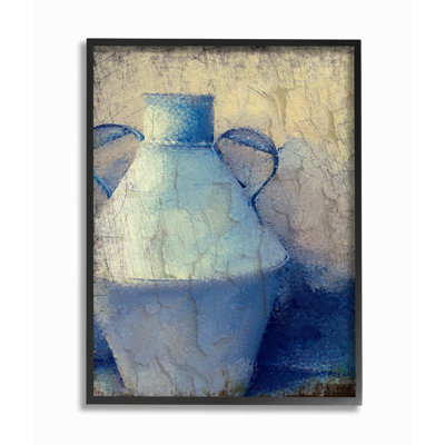 « fêlé rustique wall painting blue potter », impression