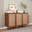 Buffet décoratif avec console ajustable et détails en rotin pour rangement polyvalent