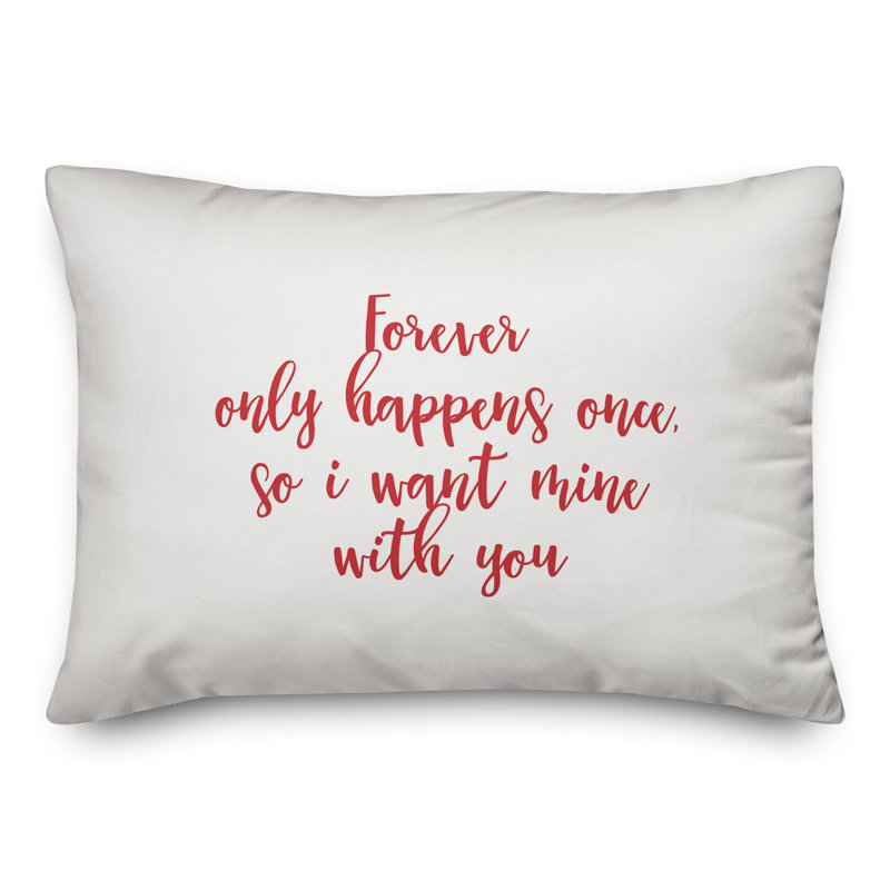  Coussin Forever Only Happens Once, Rouge / Blanc