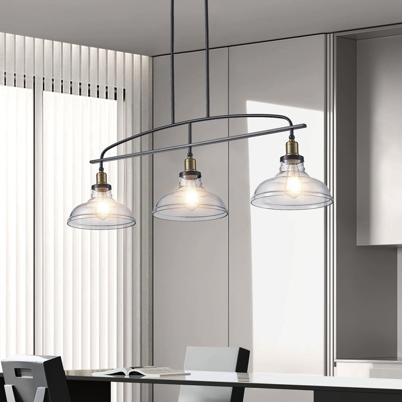 Luminaire suspendu réglable en fer noir mat à 3 lumières