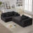 Modern Chenille Upholstered Boneless Sectional Sofa Couch Set,Modular 108" L Shaped Sectional Living Room Sofa Set With 6 Pillows,Combination Sofa Couch For Living Room,Bedroom-1744425350-1744425349