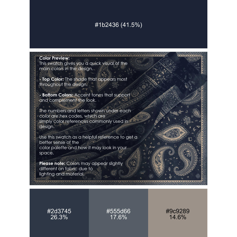 Tapis motif cachemire gris lavable à la machine Brooksville, 7 x 9