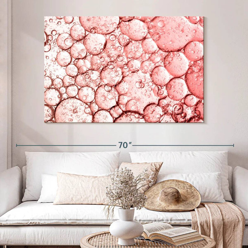 Kerner Pink Bubbles Abstract, 34" H x 51" W