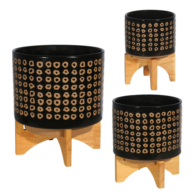 Pot de fleurs en céramique Chmura, H 11,5 po x l 9,75 po x P 9,75 po