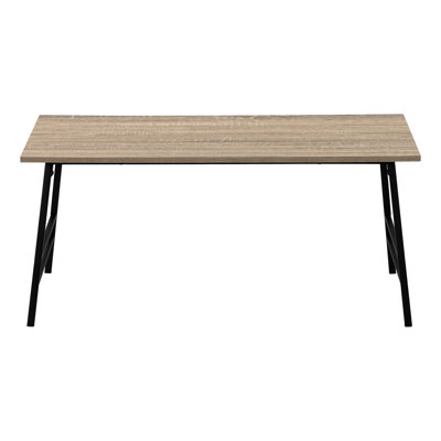 Coffee Table, Accent, Cocktail, Rectangular, Living Room, 40"l, Brown Laminate, Black Metal, Contemporary, Modern