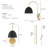 Hunter Erling 1 Light Large Gold and Matte Black Plug-In Wall Sconce Light Fixture-114532183