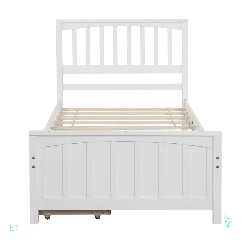 Lit plateforme simple avec deux tiroirs, Gris