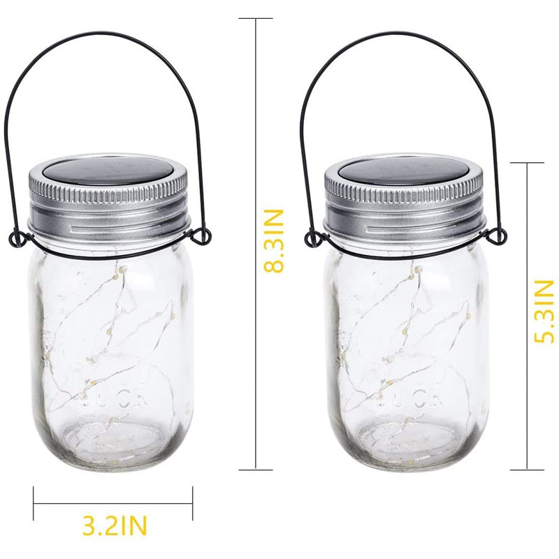 5.3'' Solar Powered LED Mason Jar Lanterns, Set of 6