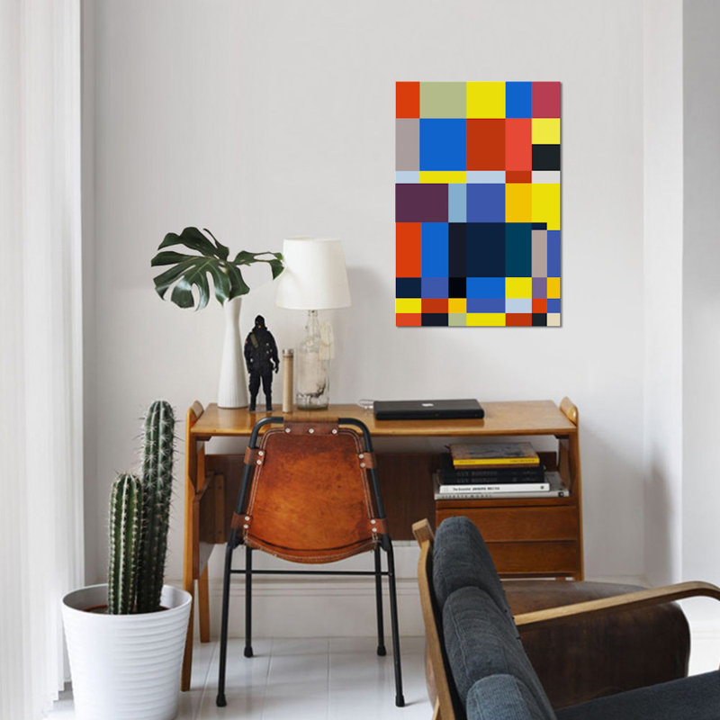 « cubiq », impression sur toile, H 26 po x l 18 po x P 1,5 po, Toile tendue, Pas de tapis