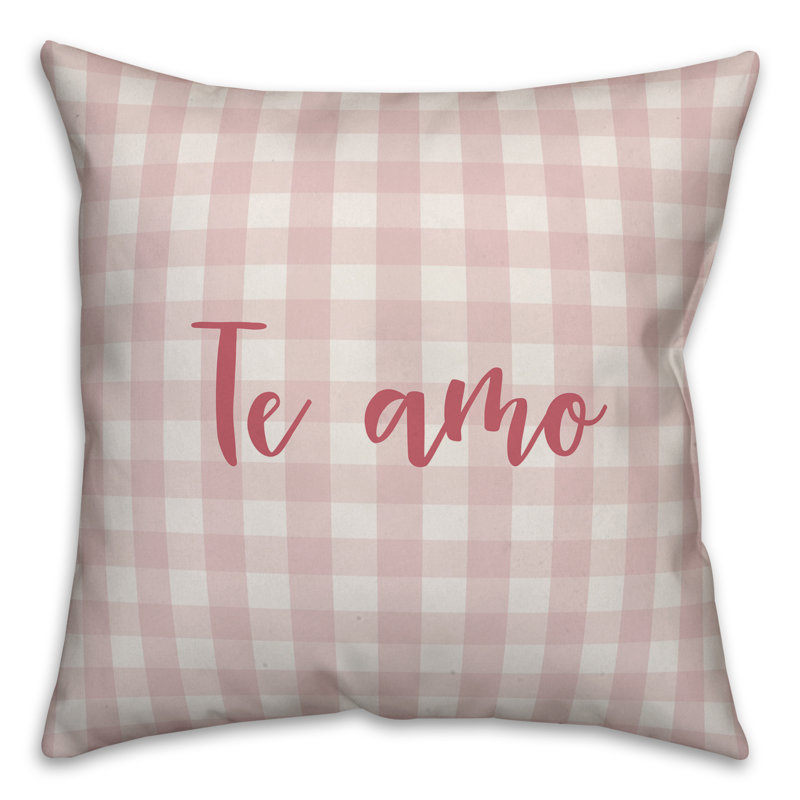  Coussin Te Amo, Rose, Housse de coussin