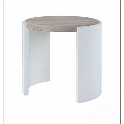 Table de bout Zoma Oak & Finition ultrabrillante, tables de bout modernes, collection Compact