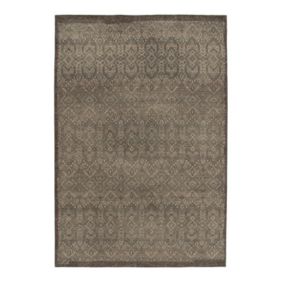 Distressed Homage Hand Knotted Wool Geometric Area Rug
