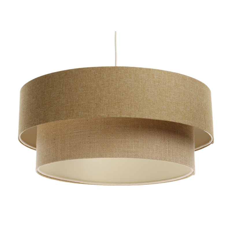 Zygi 1 - Light Cream Drum Pendant, Yellow Mustard