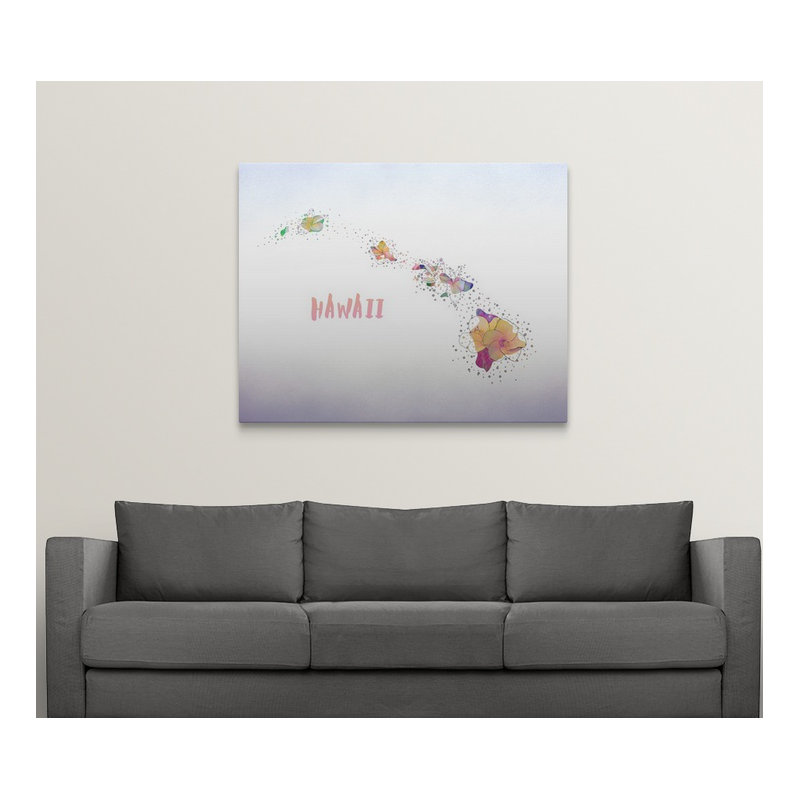 « hawaii state fleur (hawaii hibiscus) », impression, H 16 po x l 20 po x P 1,5 po, Toile