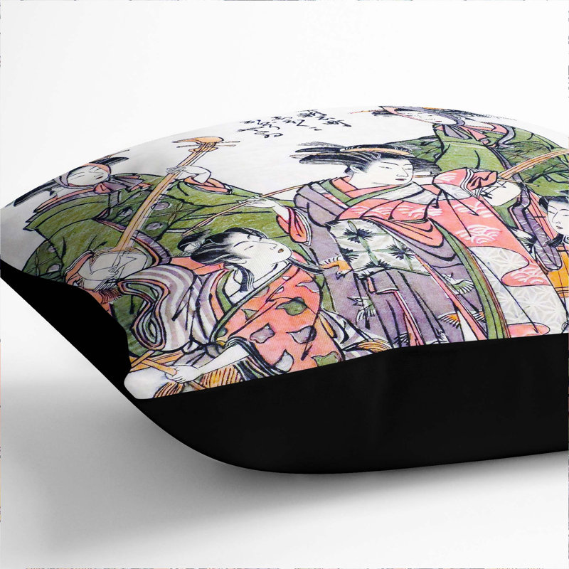 Square Throw Cushion, Black, 40cm H x 40cm W x 15cm D
