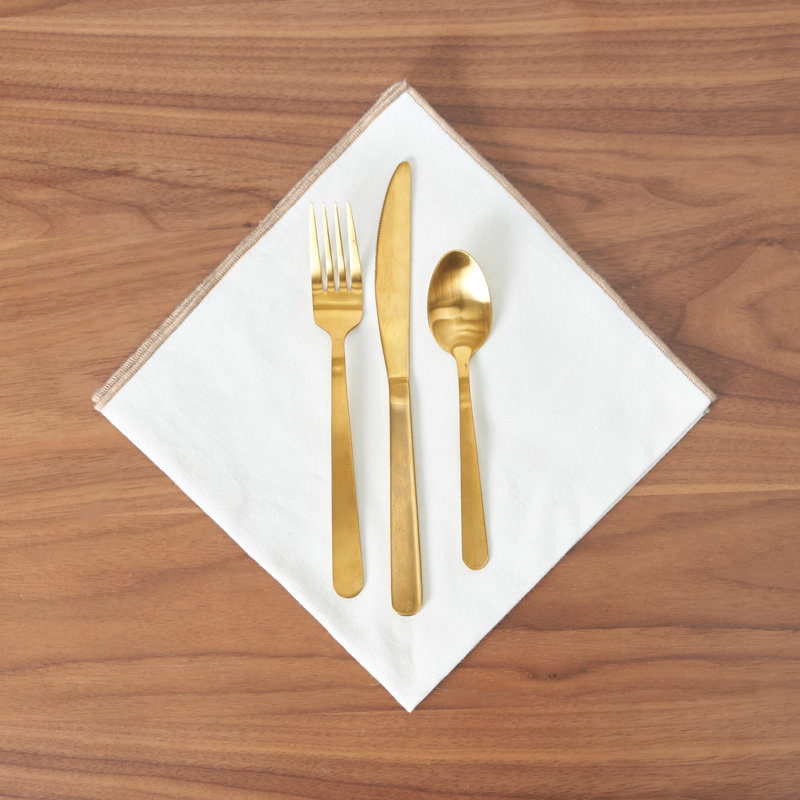 Beck 100% Cotton Striped Square Napkin, Brown