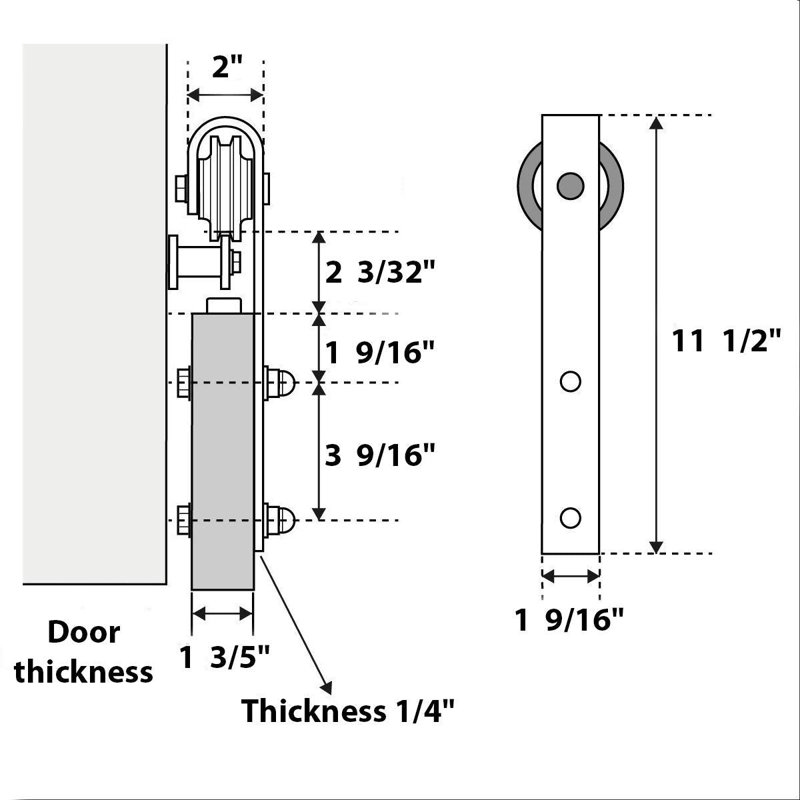 Portes de grange à panneaux en bois Veregio, Antracite, 36 po x 96 po