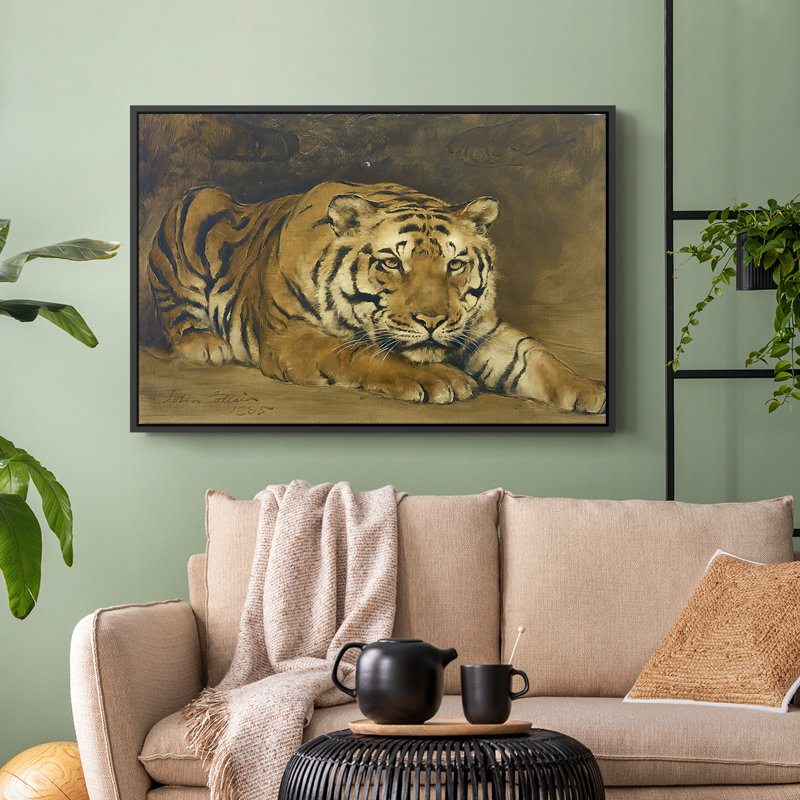 Étude d'un tigre pour un cirque, 1885 - John - Collier tendu avec toile tendue, 24 po x 36 po, Noir