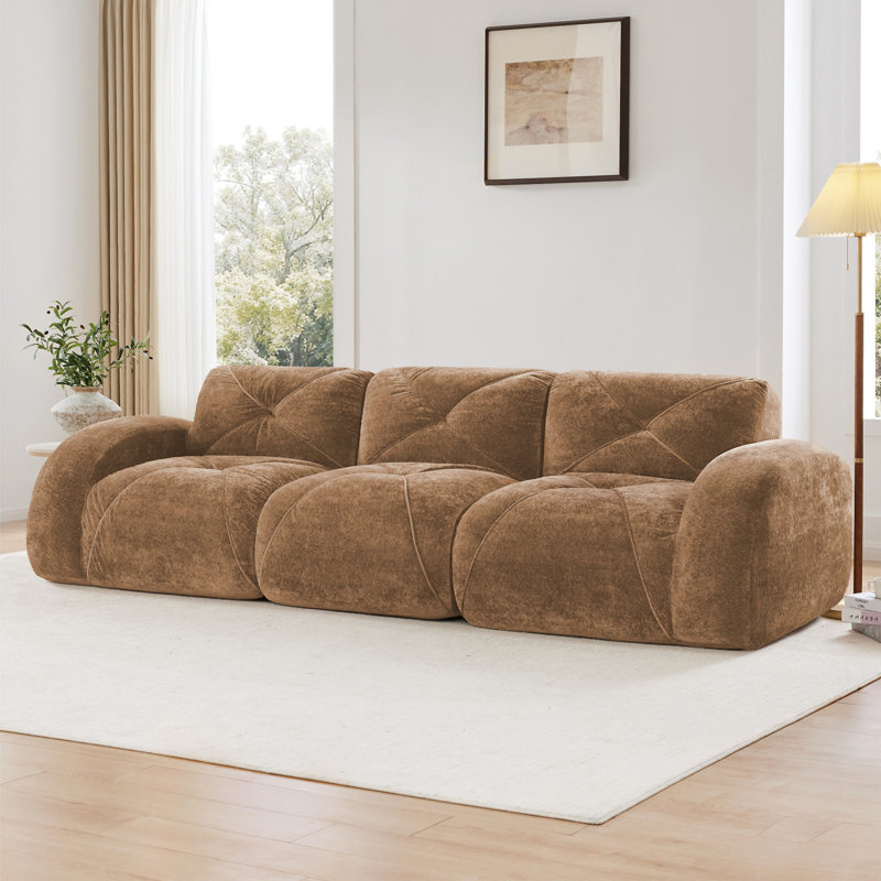 Canapé 110 po sans capitonnage 110 po, 29.9" H x 110.6" W x 37.4" D, Chameau