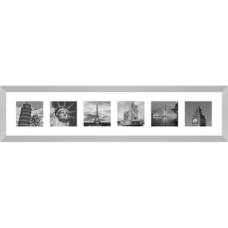 Adalhi Wood Picture Frame with Mat, Silver