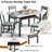 Modern Style 5-Piece Dining Table Set with Rectangular Faux Marble Top Dining Table and 4 Velvet Upholstered Dining Chairs, 4-Person Dining Set with Under-Table Storage-2009480902