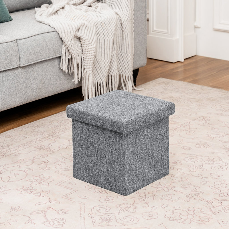 Repose-pieds cubique avec rangement, Gris