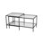 Modern Coffee Table Set (2 Pieces), Black Tempered Glass & Metal Frame, Sleek Industrial Design, Perfect for Living Room & Lounge-209704083