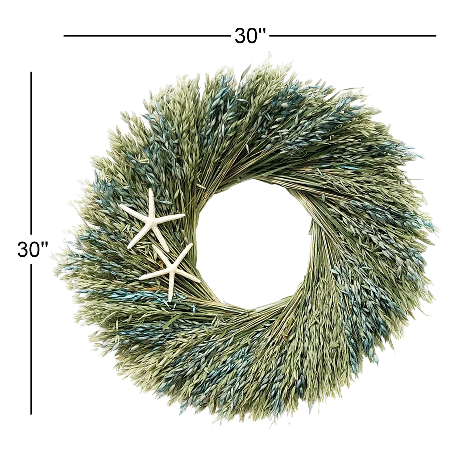 Handcrafted Dried Wreath, 30" H x 30" W x 5" D