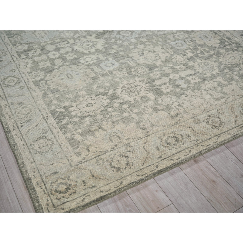 Verano Hand-knotted New Zealand Wool, Graphite/Fog Area Rug, Rectangle 2' x 3'