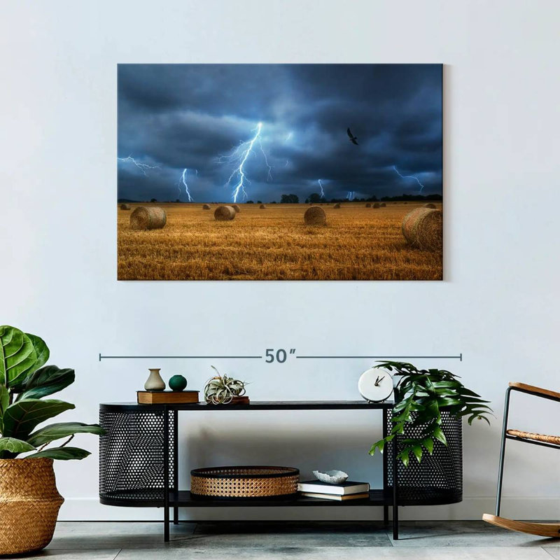 Alvord Lightning Over Field, H 30 po x l 45 po