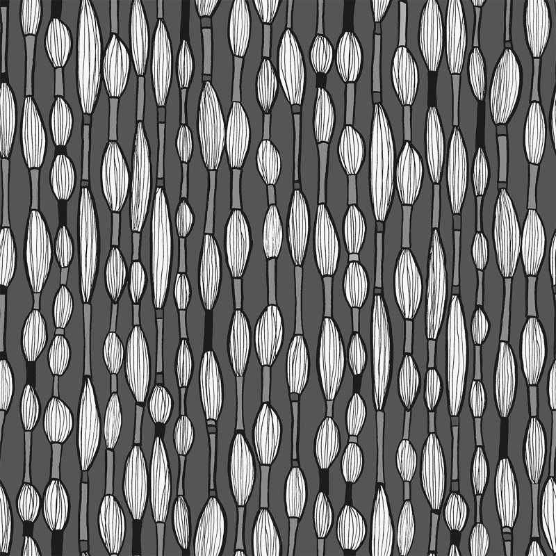 Rouleau de papier peint L 33 pi x l 20,5 po Susan Hable, Gris