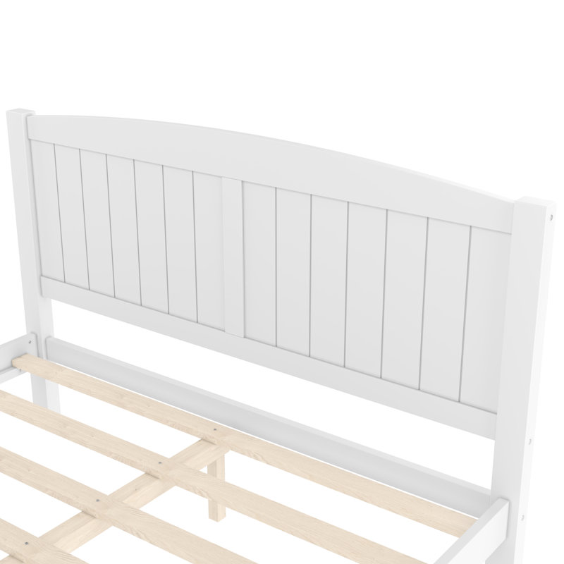 Structure de lit plateforme moderne grand lit, lit plateforme avec support à lattes renforcées, aucun sommier tapissier requis, conception peu encombrante