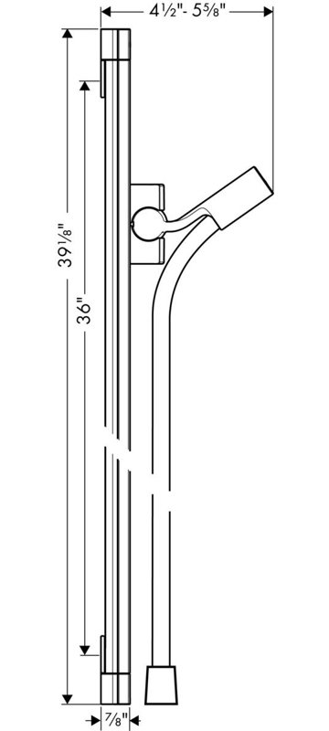 Raindance S Wall Bar, Chrome