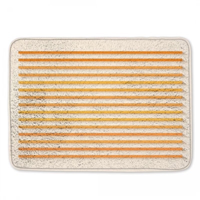 Horizontal Orange Lines Bath Mat