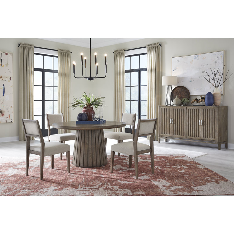 Table de salle à manger extensible ronde avec 4 chaises, 5 pièces: table, 4 chaises