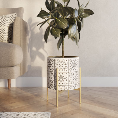 Pot à fleurs en métal Marsha Mid Century Modern