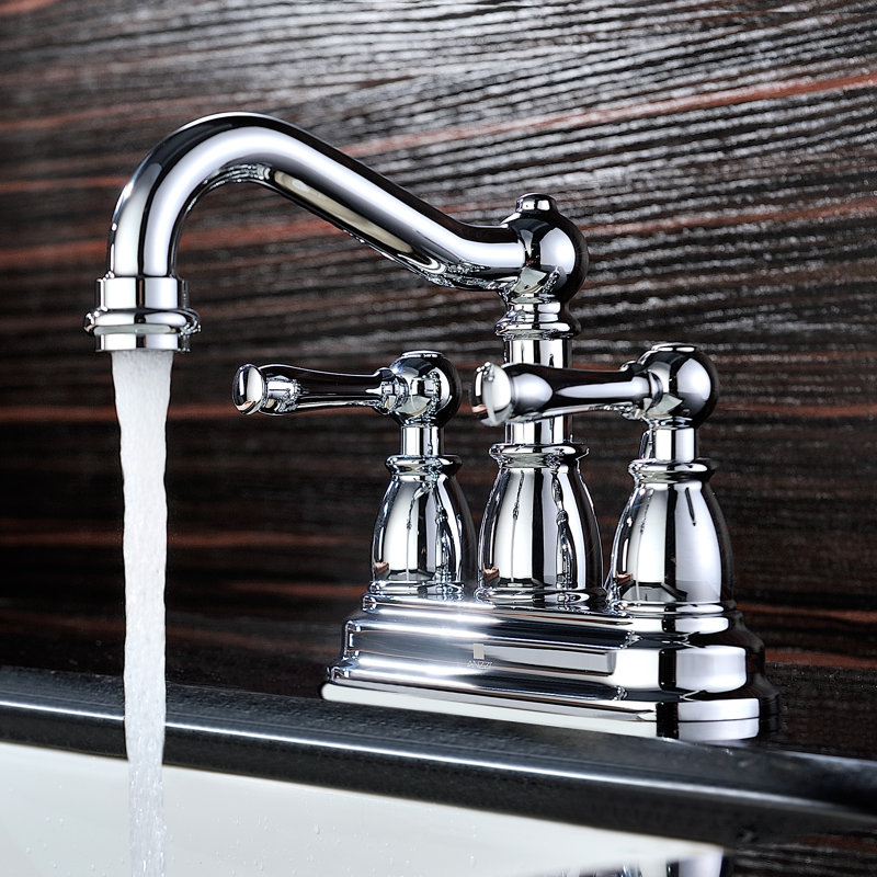 2-handle Bathroom Faucet with Drain Assembly, Polished Chrome