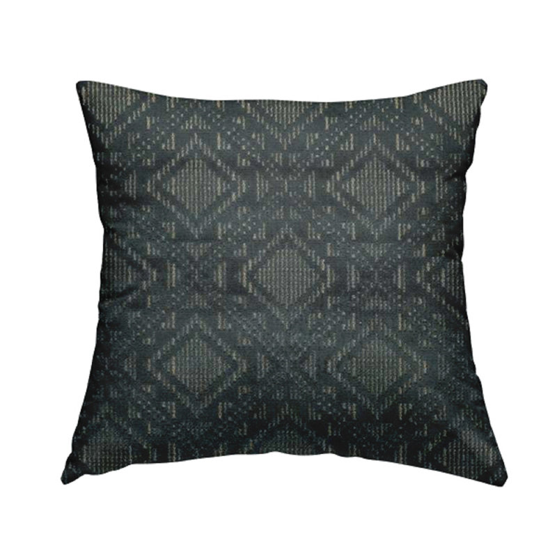 Todd Geometric Square Cushion, 28cm H x 28cm W x 5cm D, Blue
