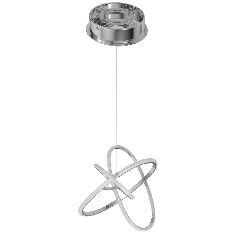 Luminaire suspendu géométrique à del 1 lumière unique Gro, Chrome