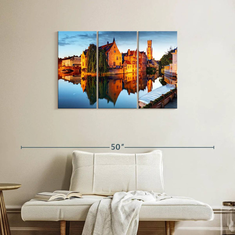 Bruges River Reflections, 24" H x 38" W